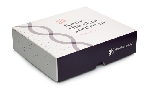 Genetic Beauty white packaging of dna test kit