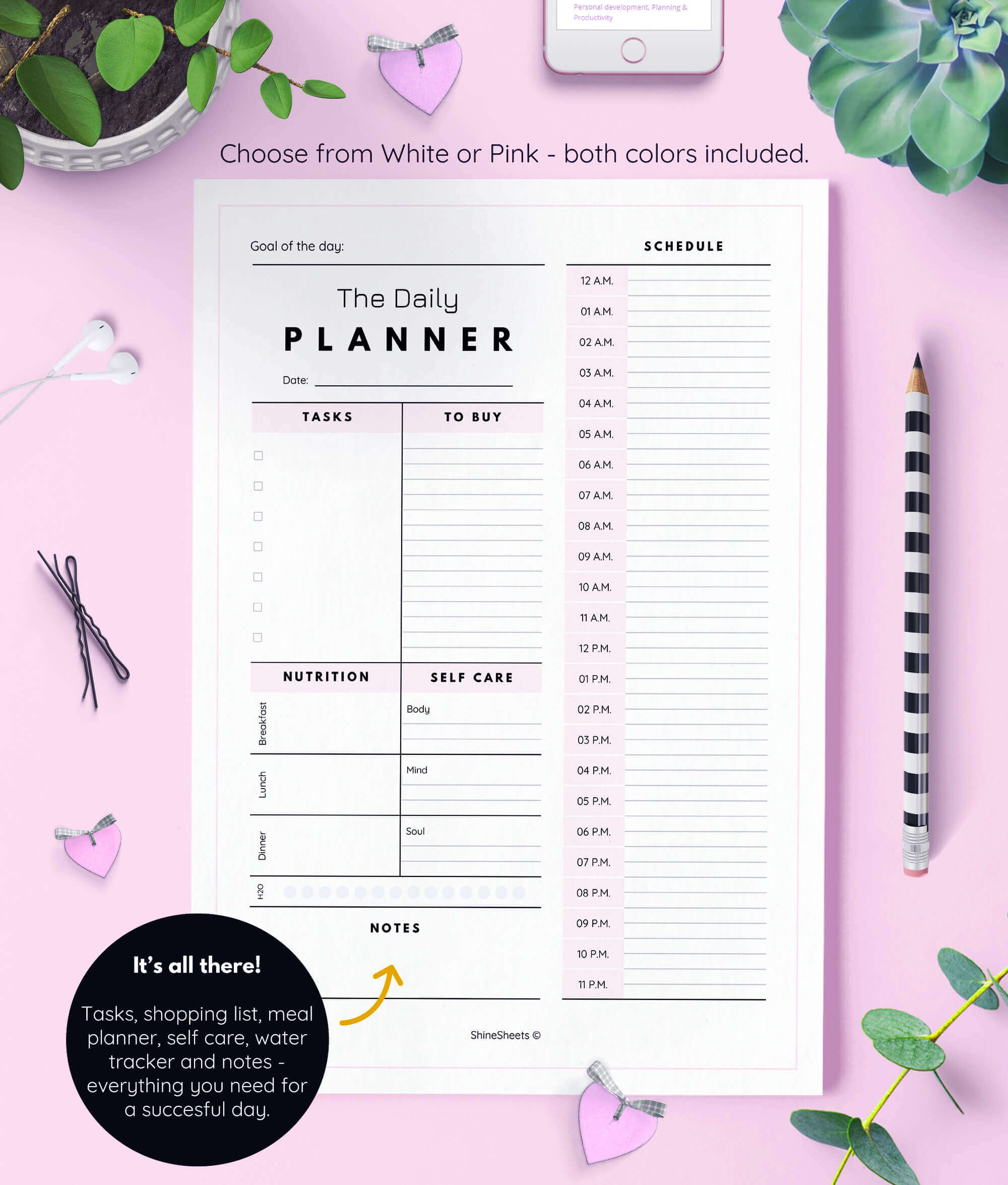 Daily Planner printable free