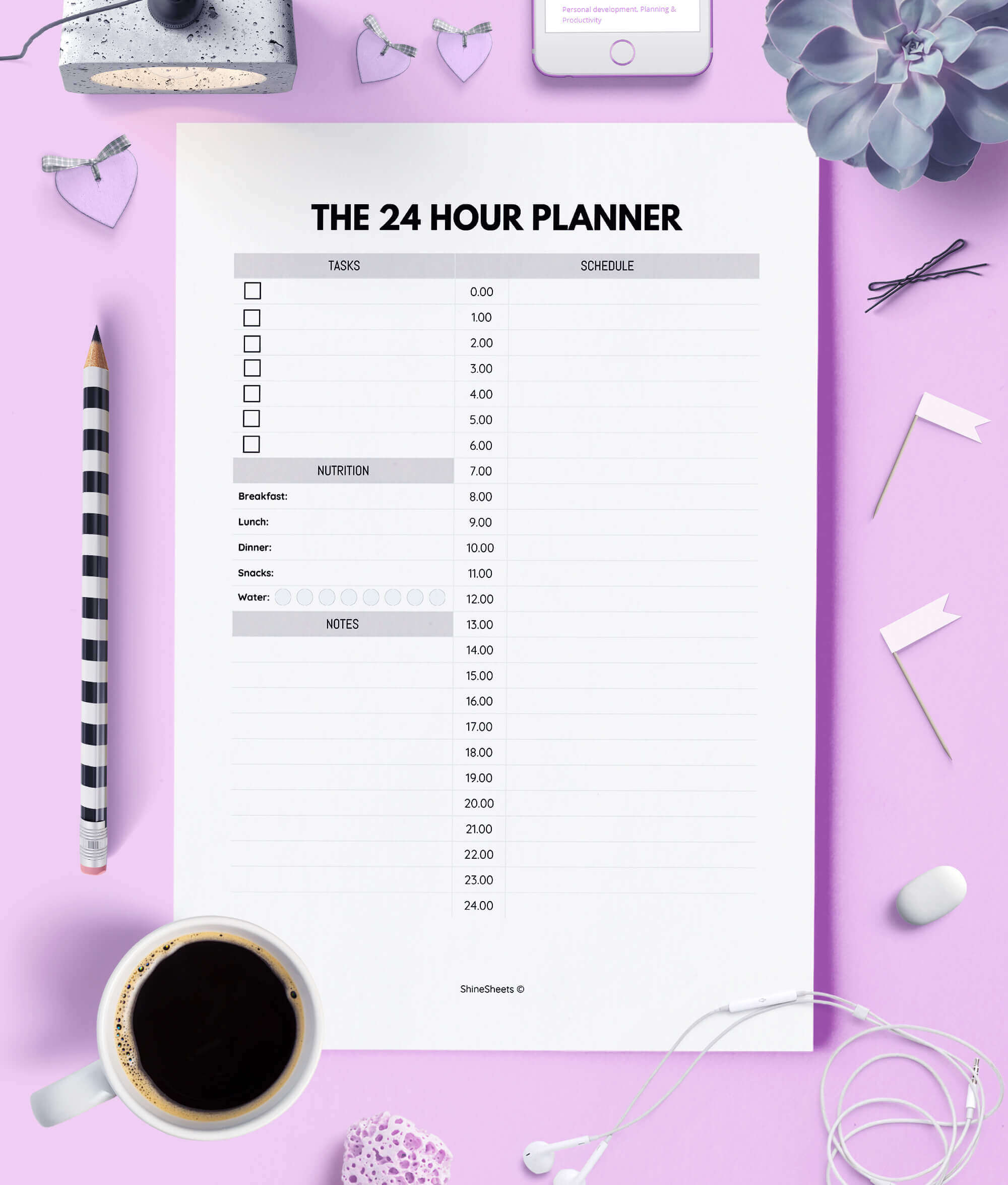 Daily Planner Printable for self care sunday