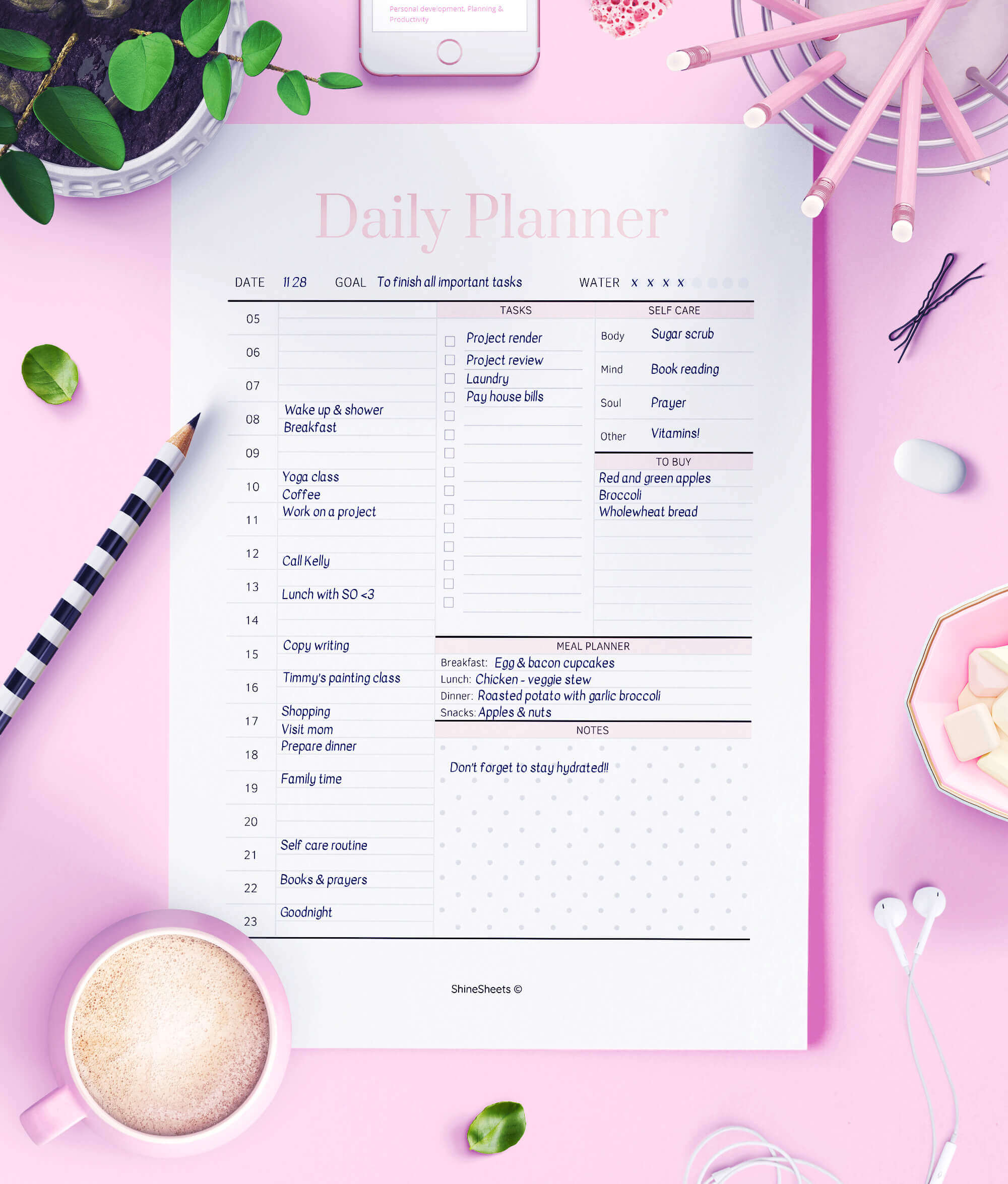 Daily Planner Printable