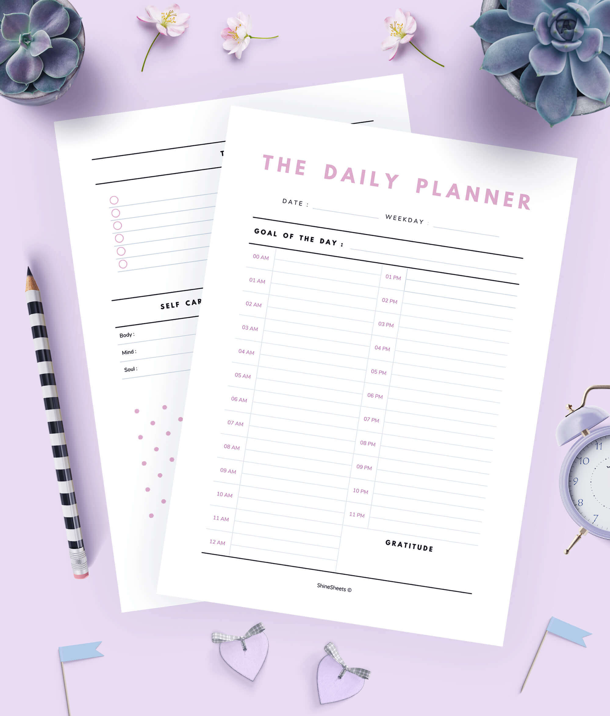 Daily Planner Printable Day On Two Pages