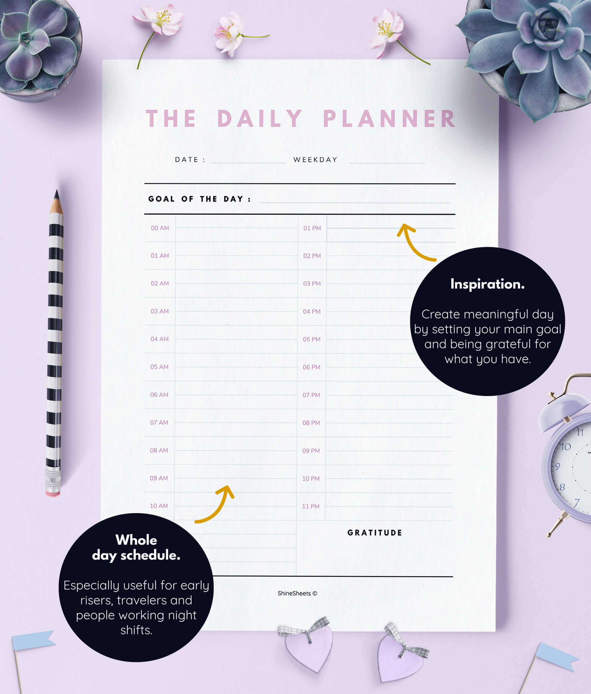 Daily Planner Printable Day On Two Pages