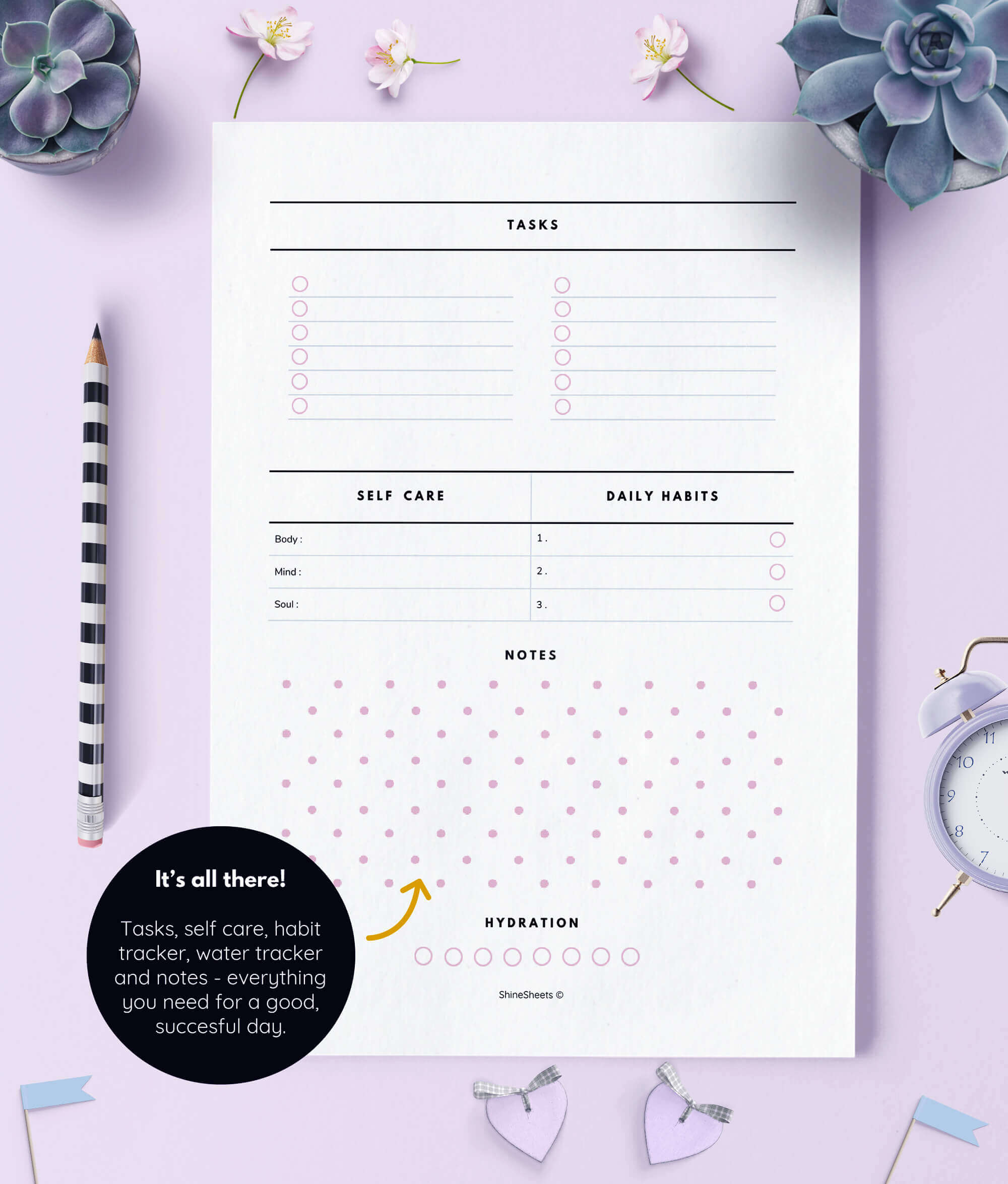 Daily Planner Printable Day On Two Pages