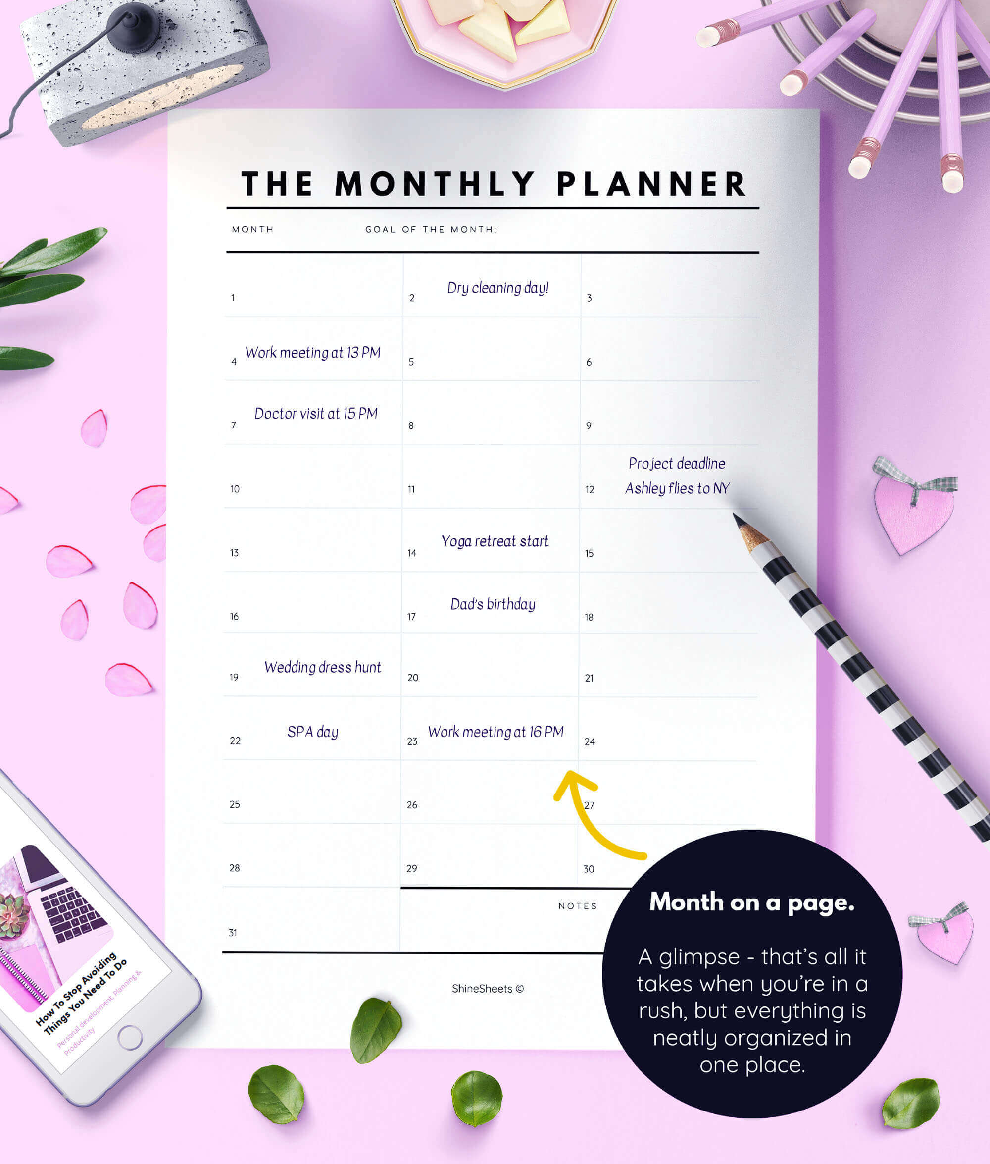 Monthly Planner Printable Essentials
