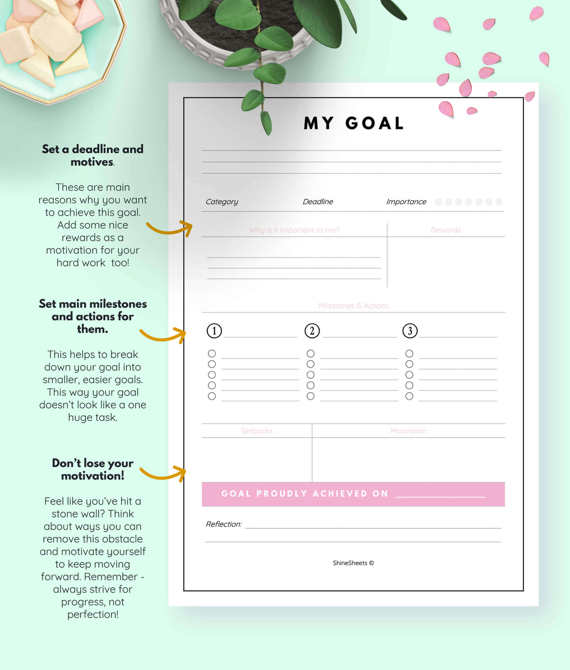 Goal planner Printable