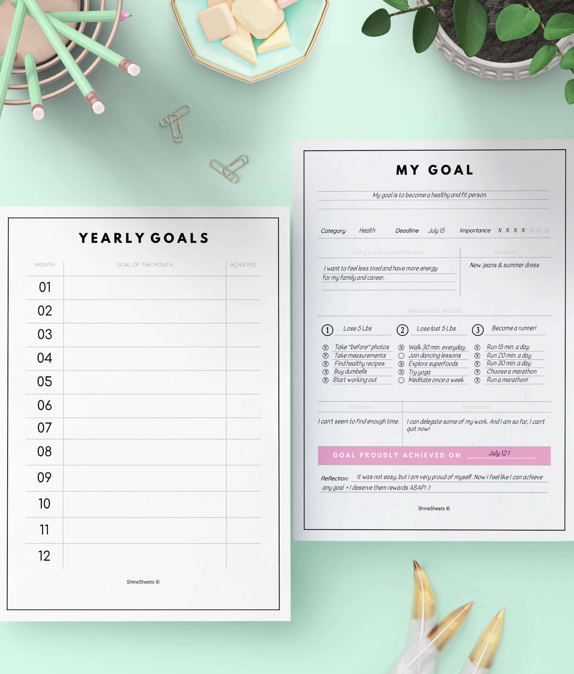 Goal planner Printable