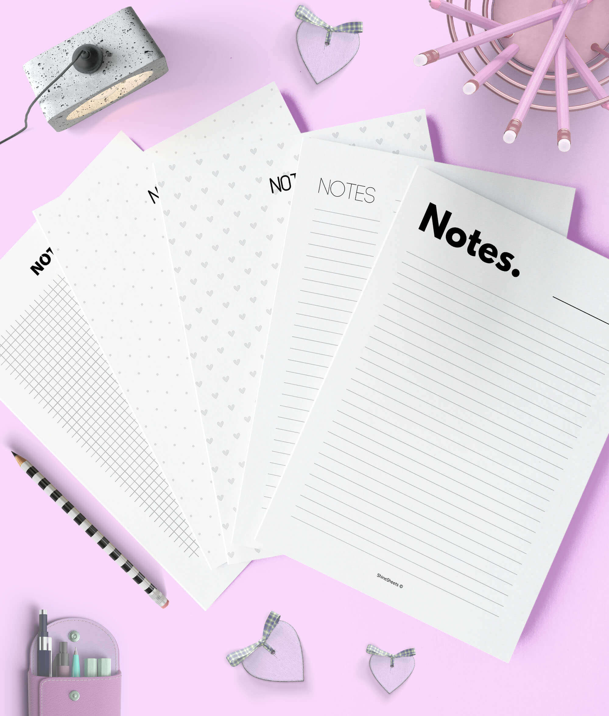 Printable Notes to be productive at home