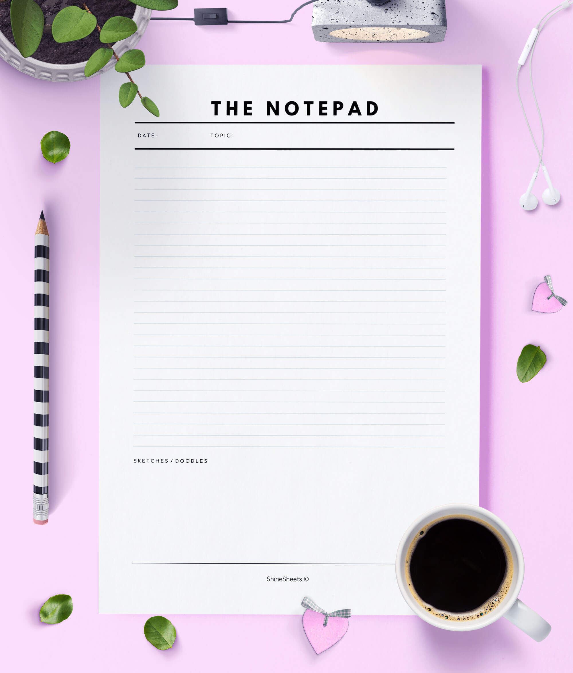 Printable Notes Page Planner Essentials 