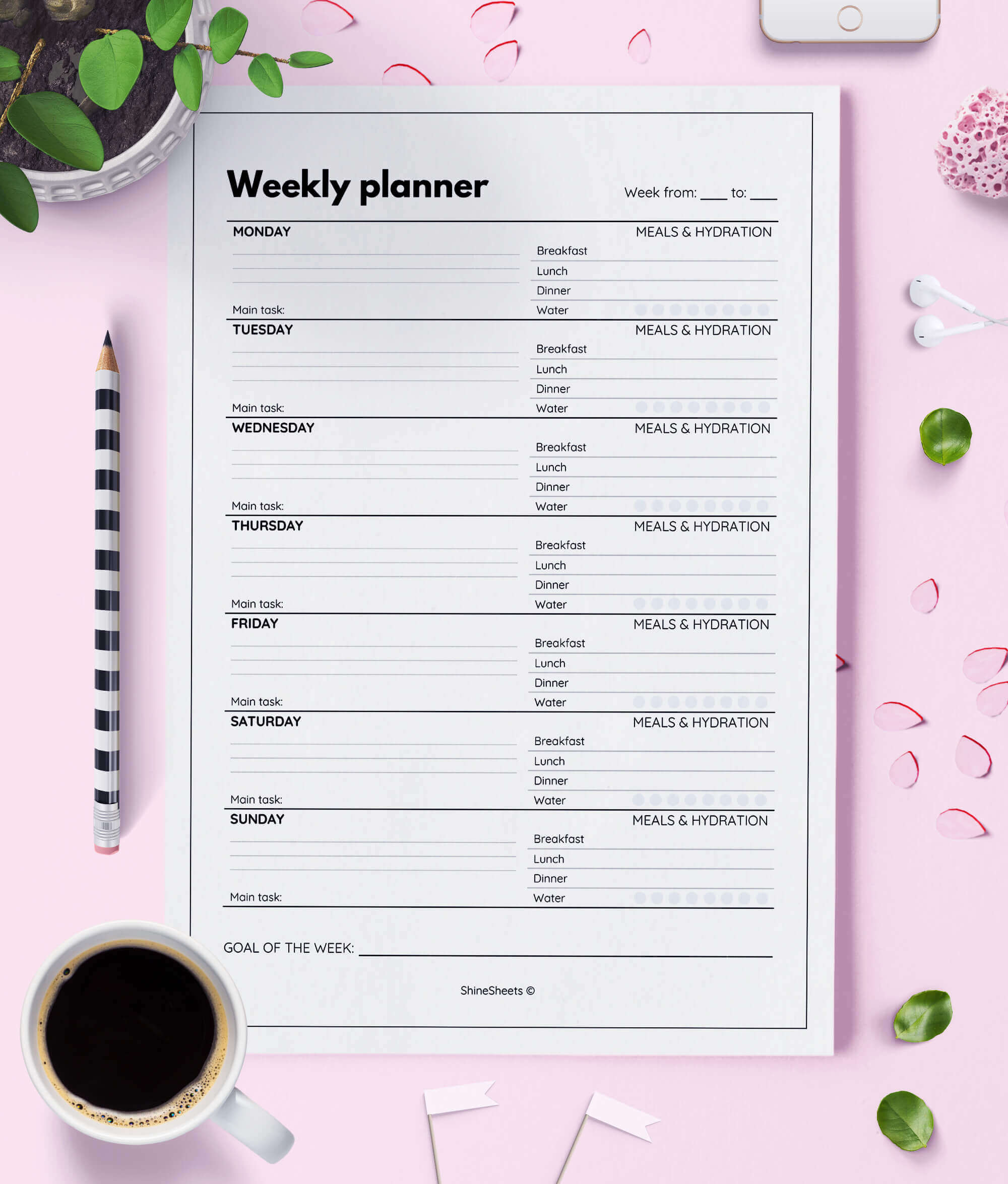 free Weekly Planner Printable