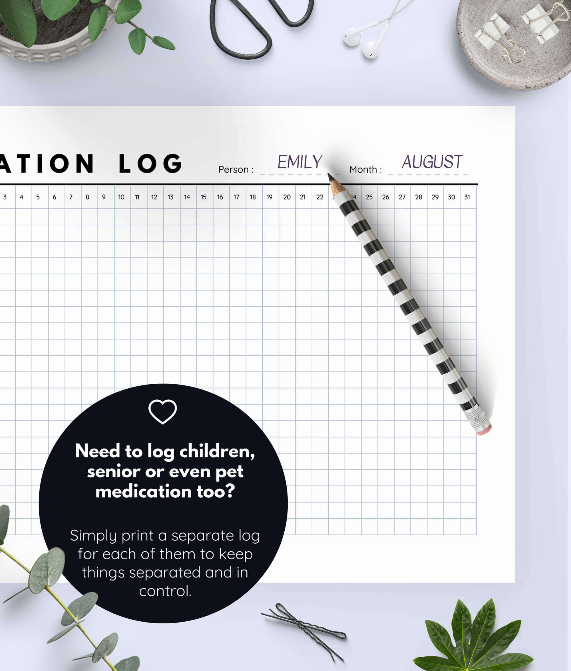 medication tracker, printable for children