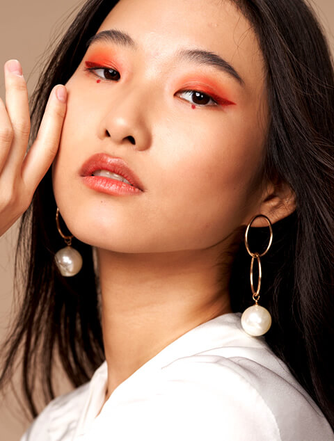 beautiful asian woman after glycolic acid for skin treatment