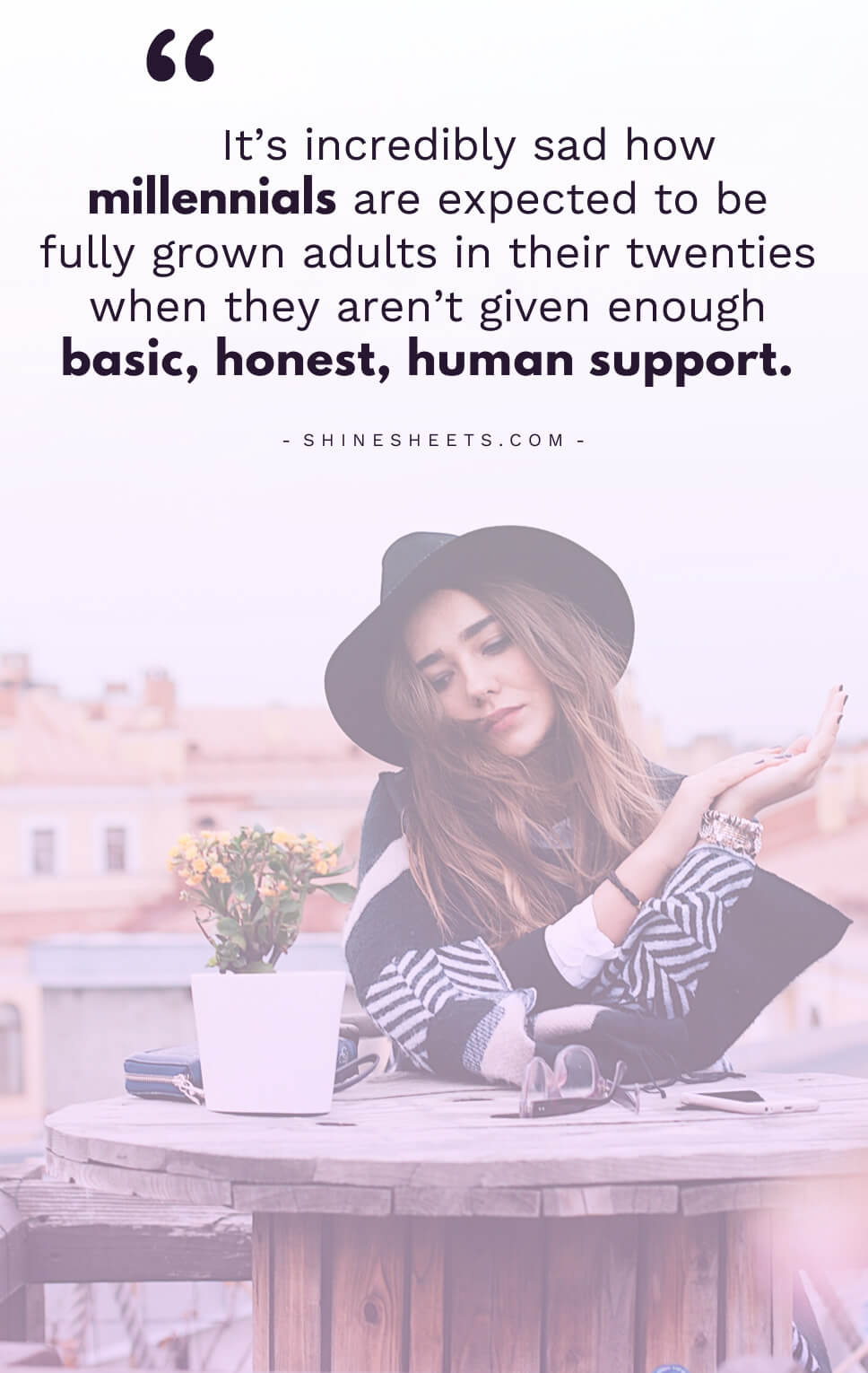 Quote about the problems every millennial woman needs to face
