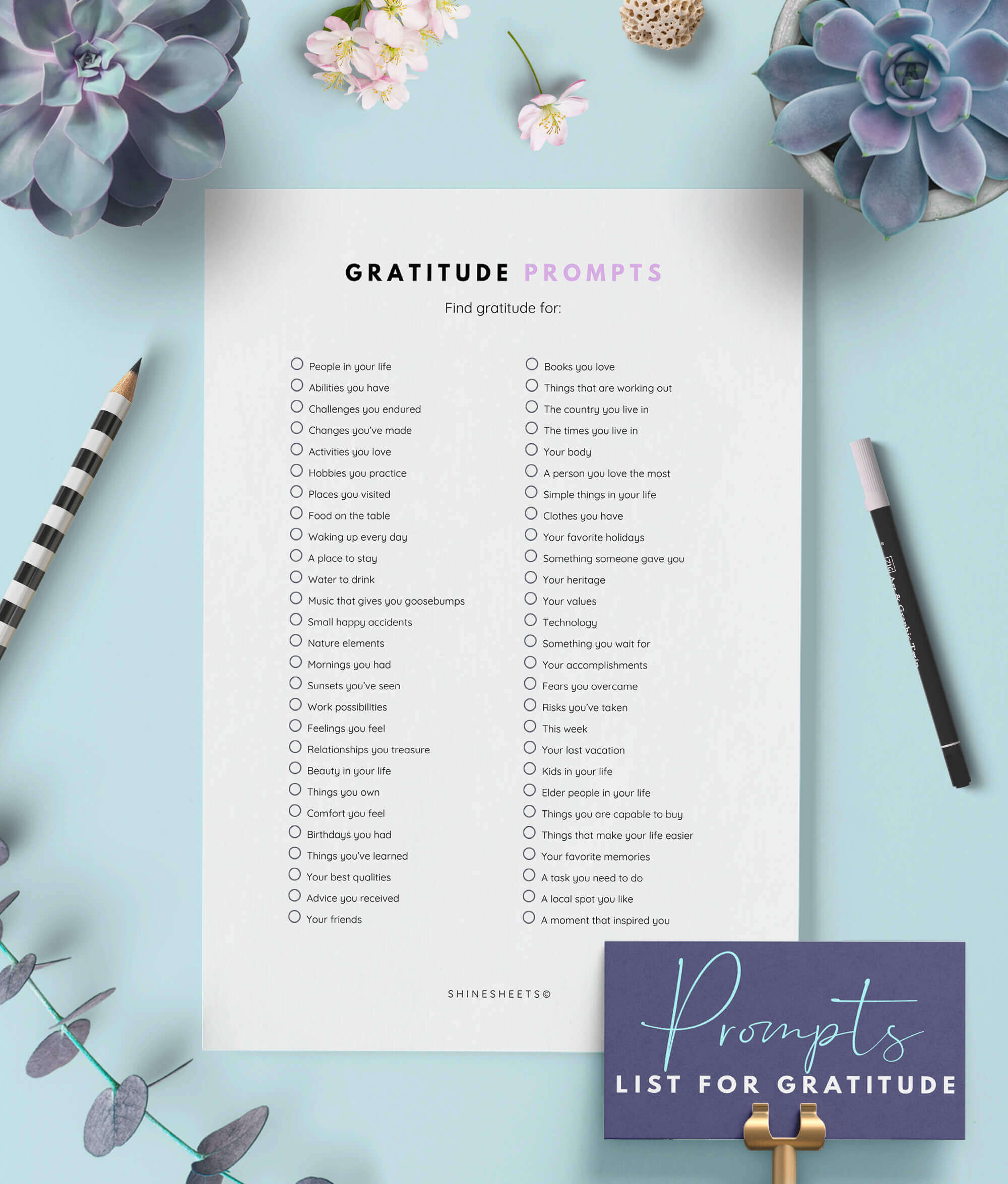 gratitude promts in gratitude journal printable