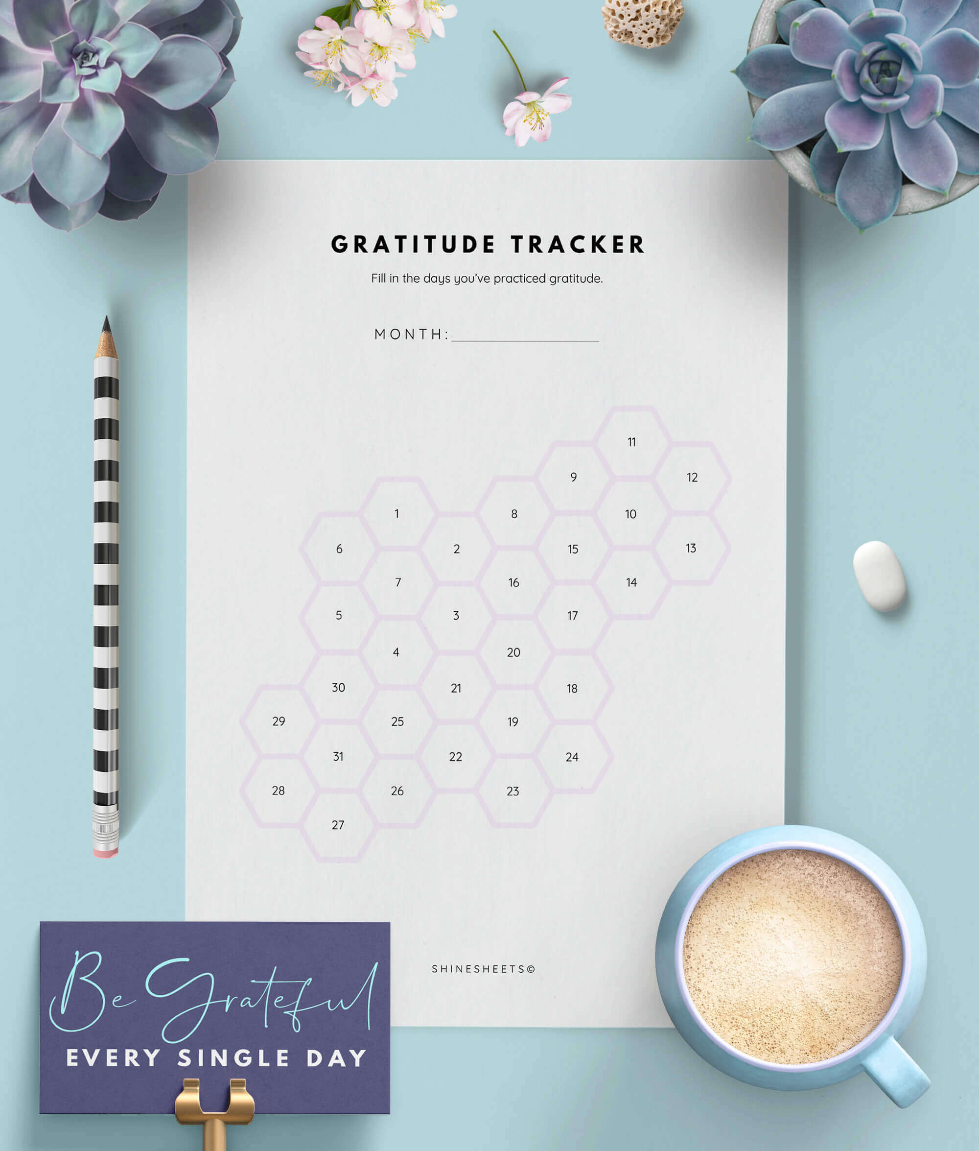 gratitude tracker printable