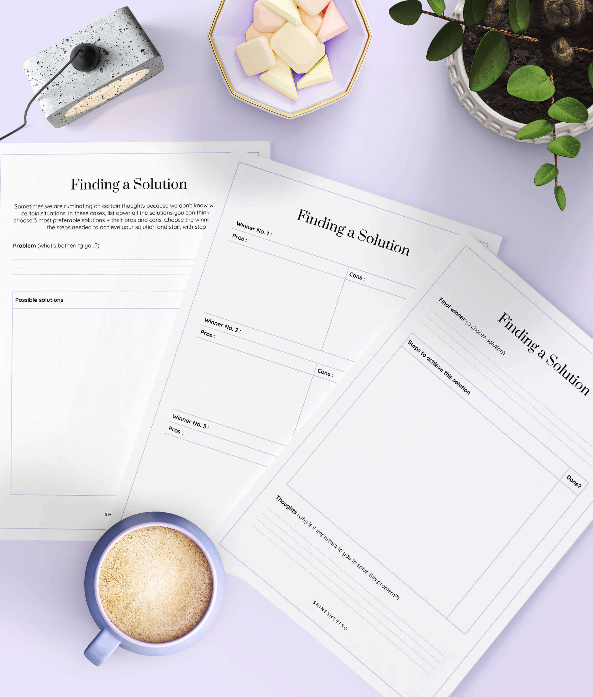 solution finder page in free thought workbook