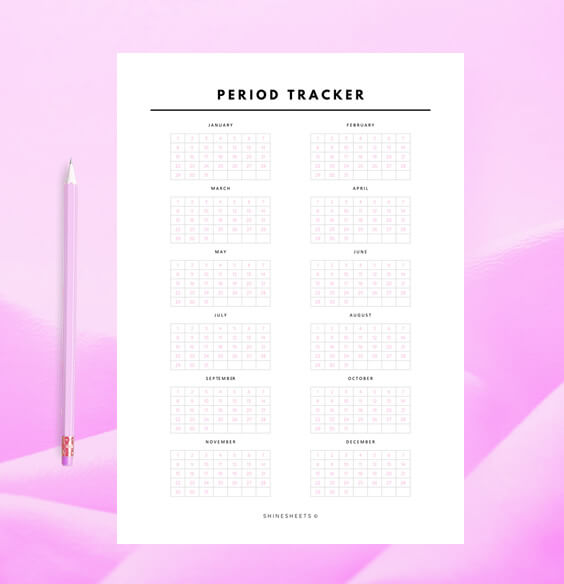 free printable period tracker