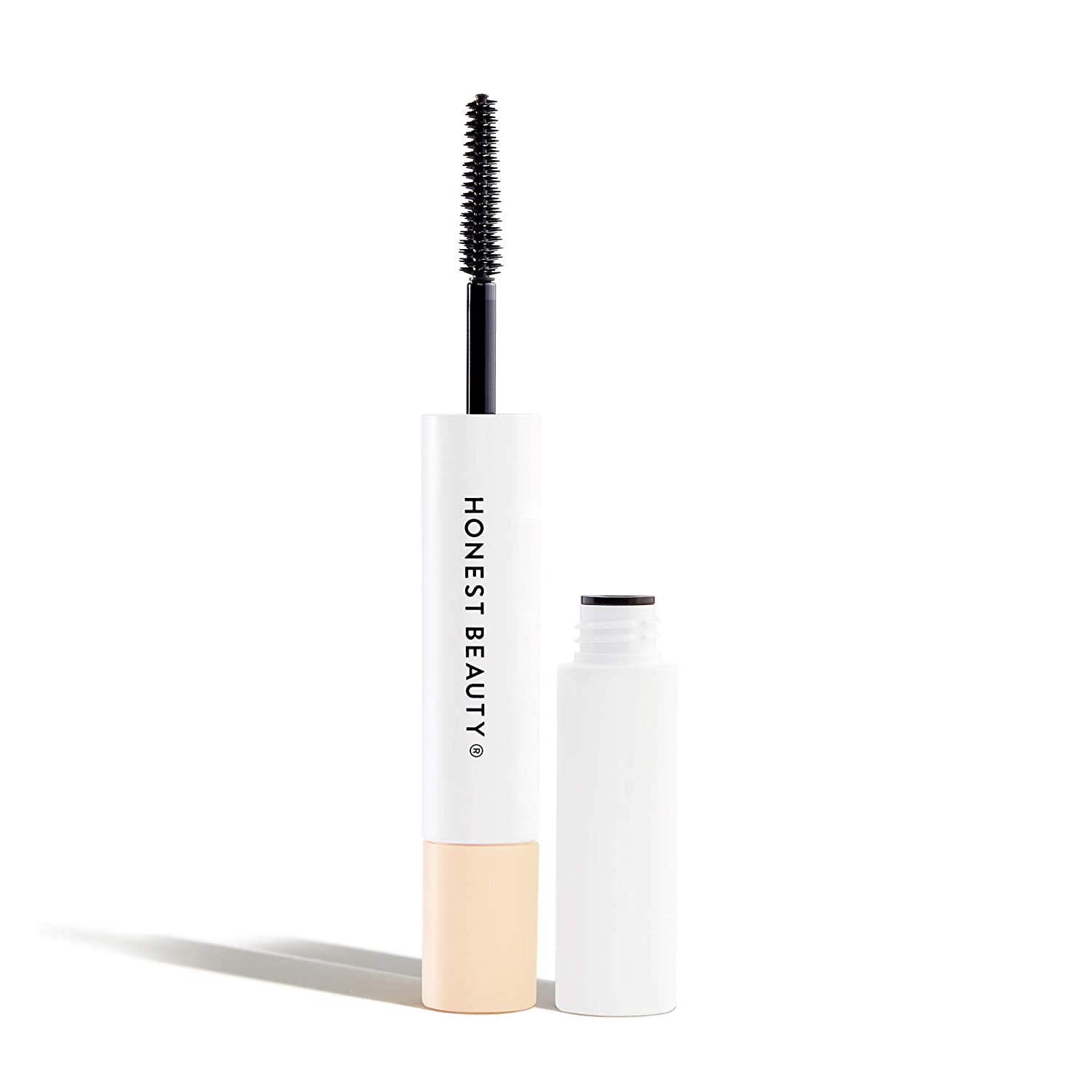 Mascara in white packaging as work makeup tool