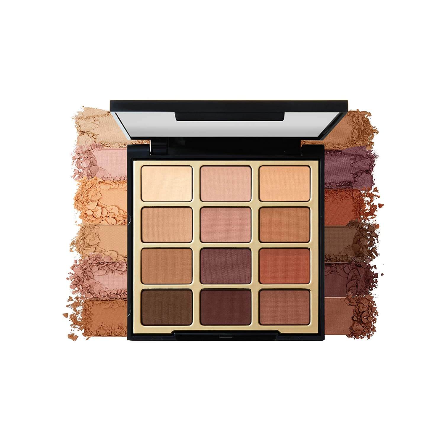 Eyeshadows palette for work makeup in matte bronzed tones