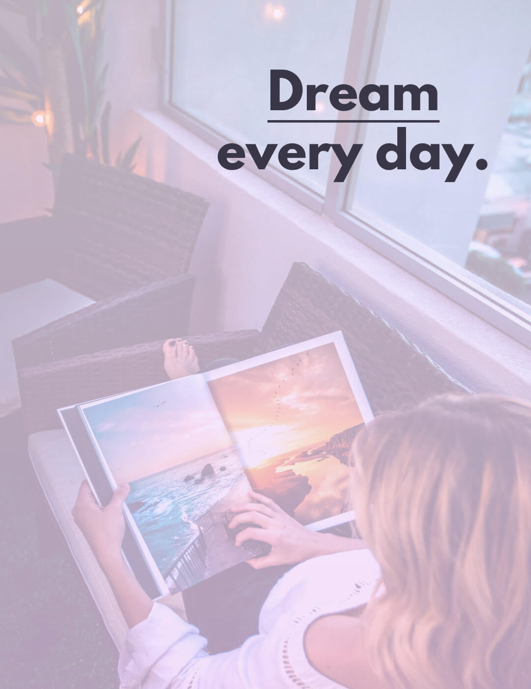 Woman daydreaming and enjoying other stress relief activities