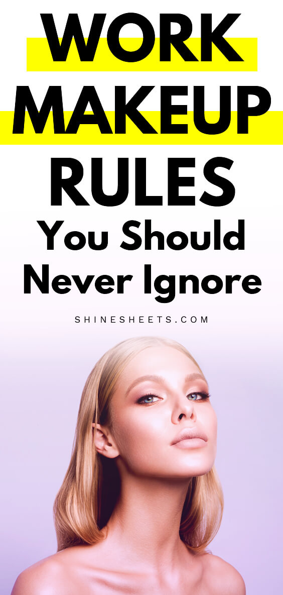 Blonde woman with work makeup looking subtle