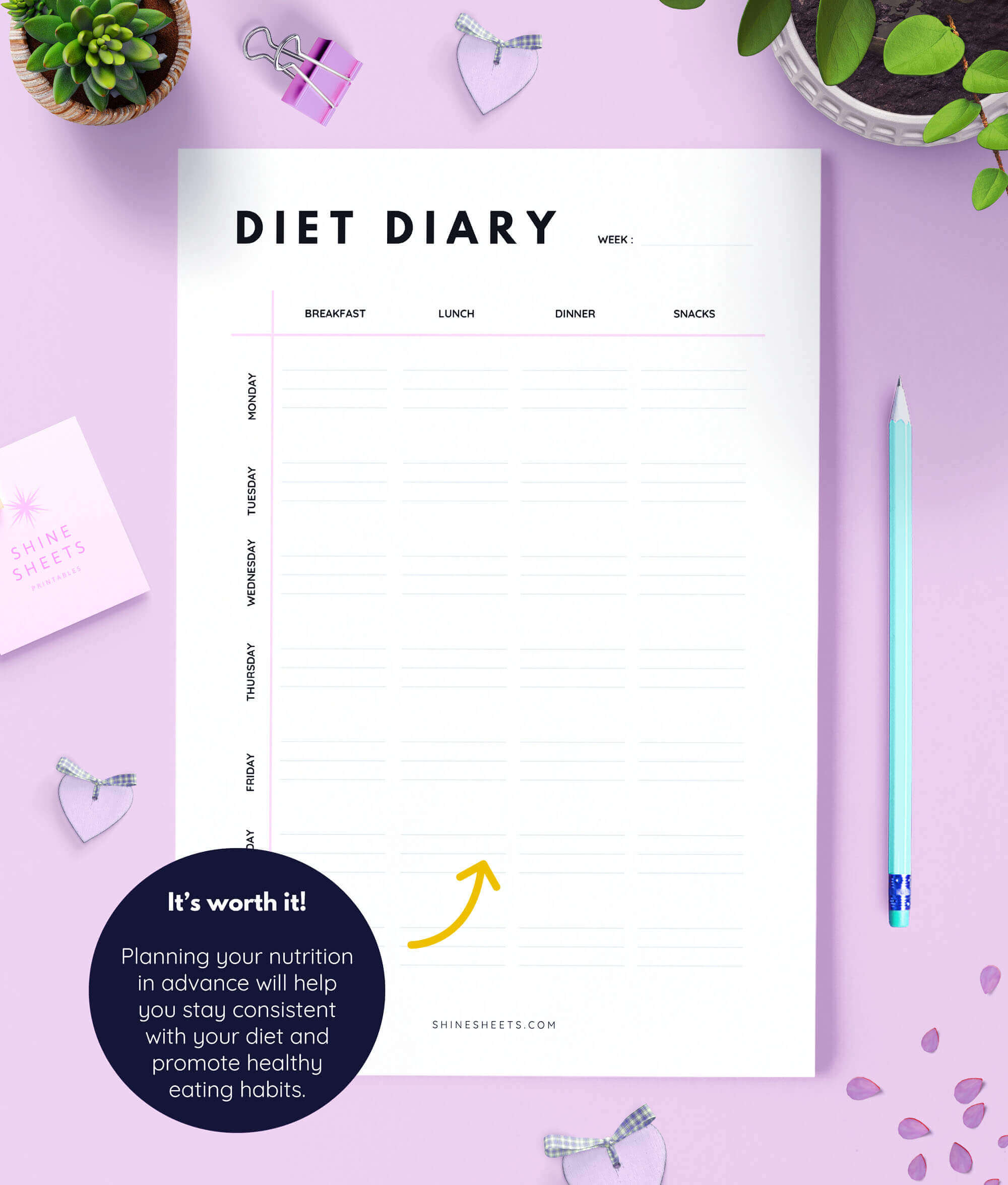 Diet Diary Printable