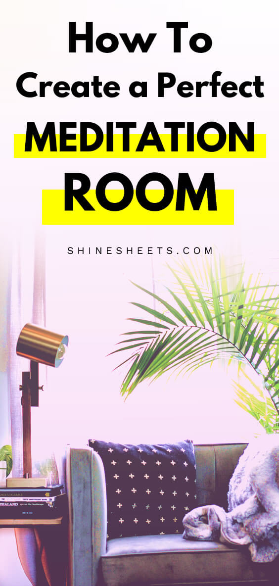 clean and bright meditation room with plants and pillows