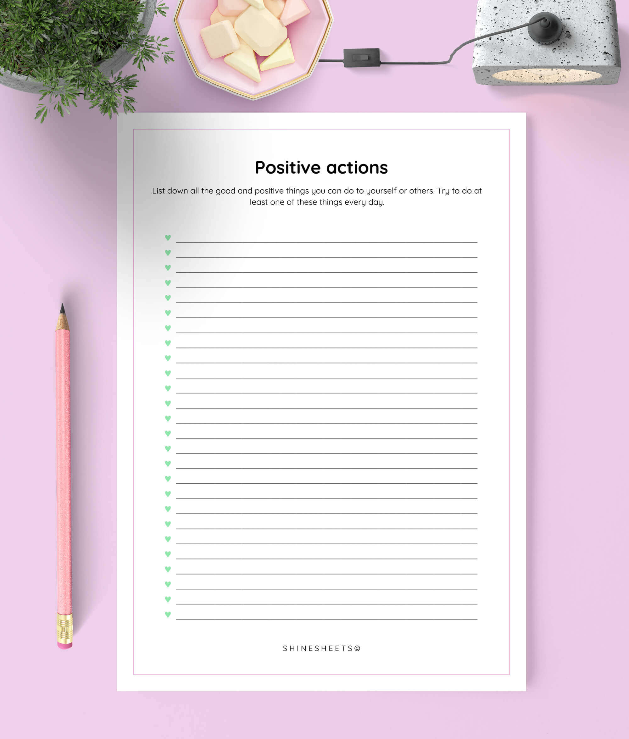 positive actions printable