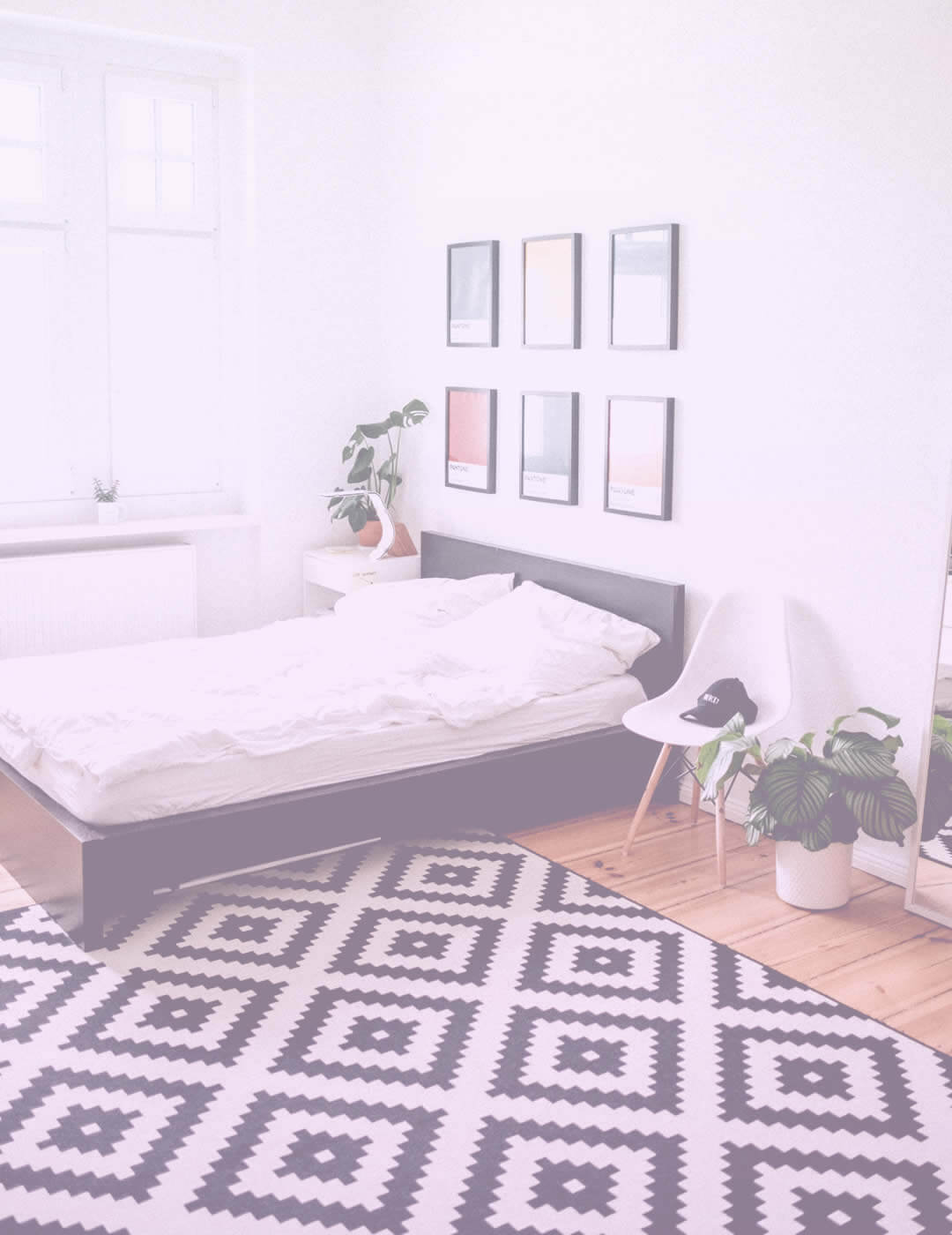 Sparkling clean room after several rounds of home organization
