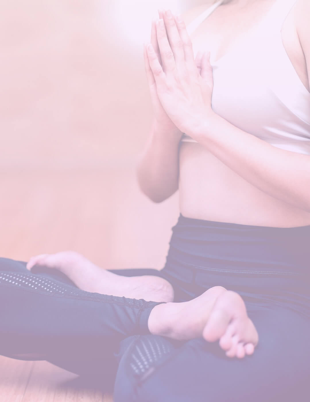 Meditating woman on the floor