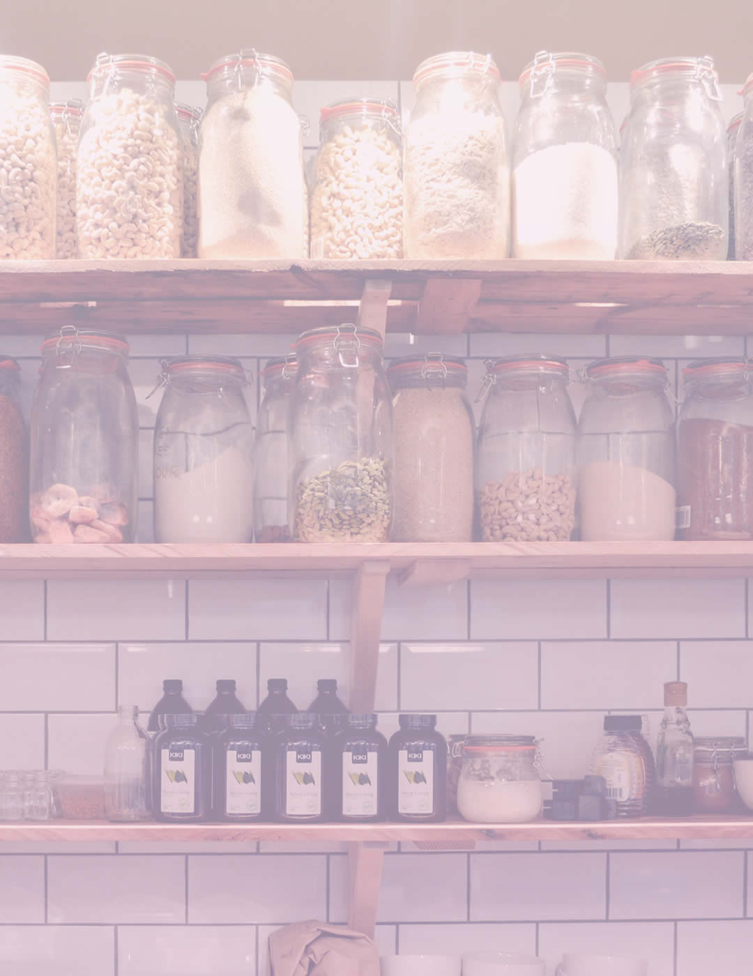 Various glass jars for home organization