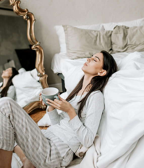 woman with anxiety trying to fall asleep