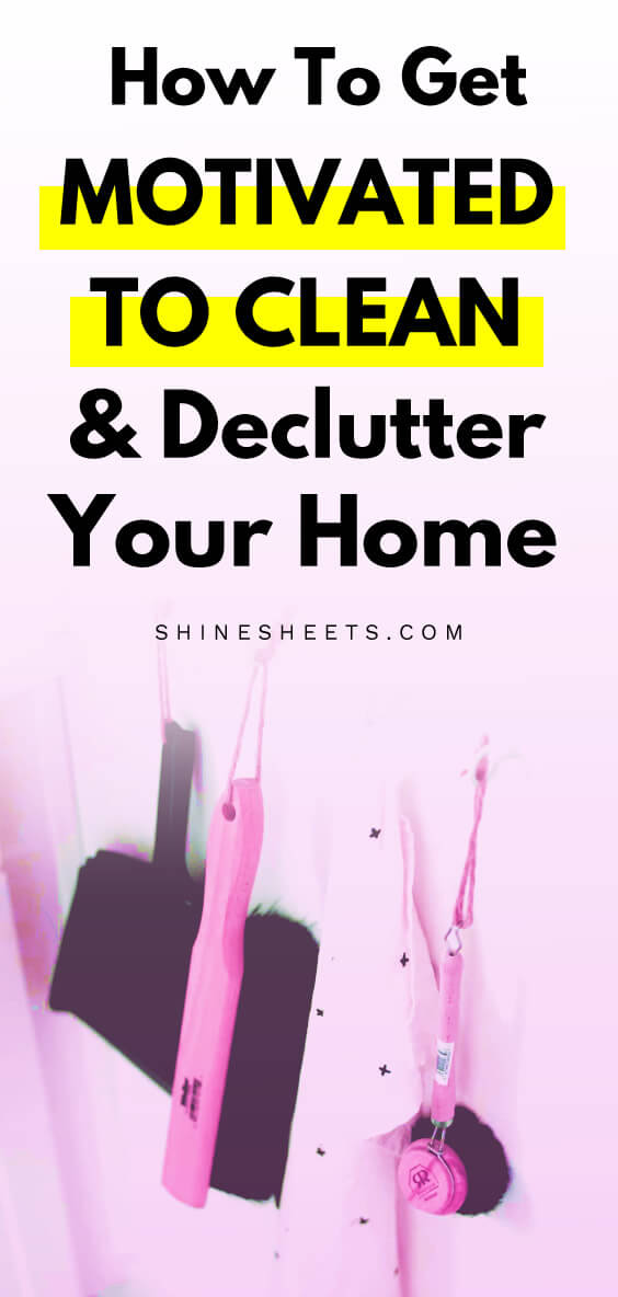 cleaning tools in a pink room