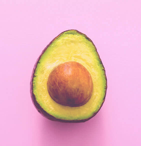 avocado on pink background