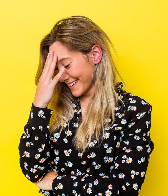shy woman with social anxiety
