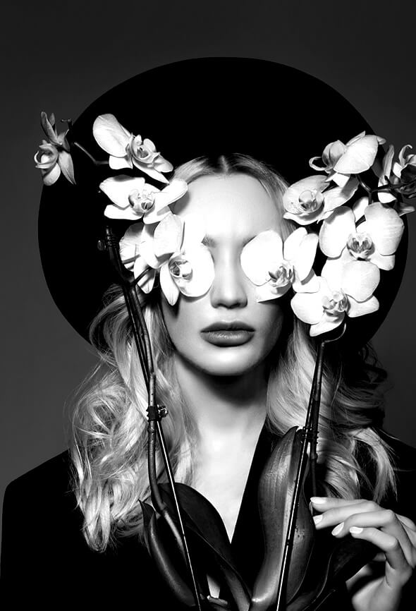 woman in black and white as illustration of negative self talk and polarization