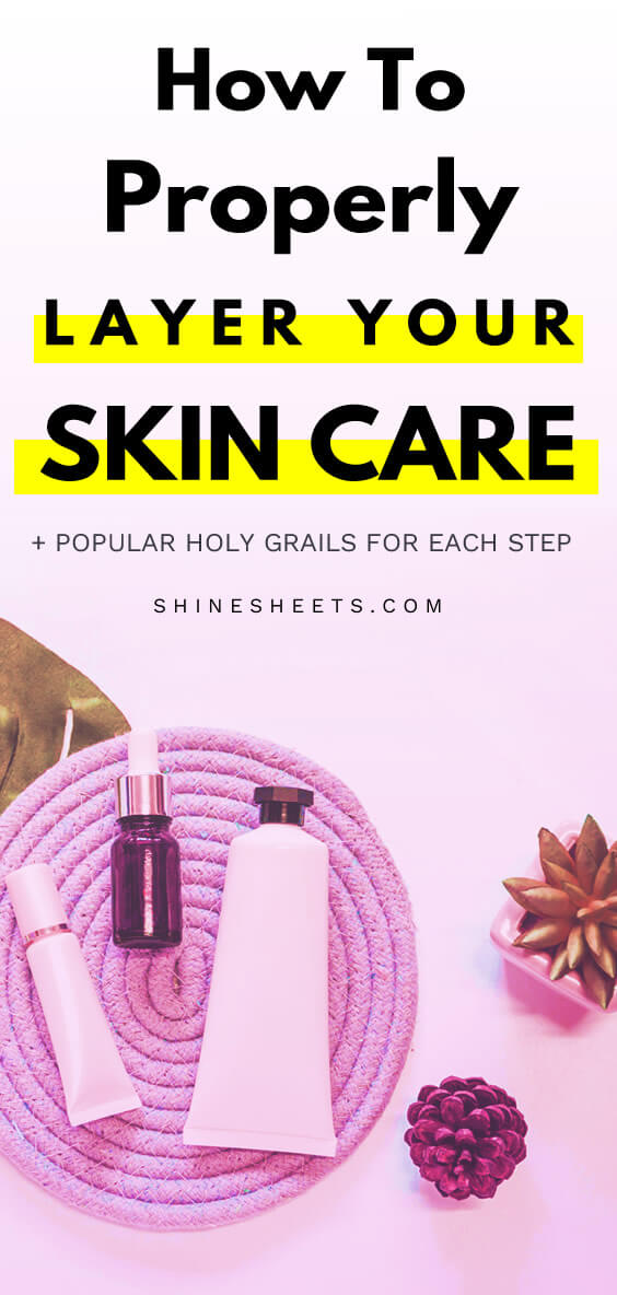 various skincare products as a concept of how to layer skincare