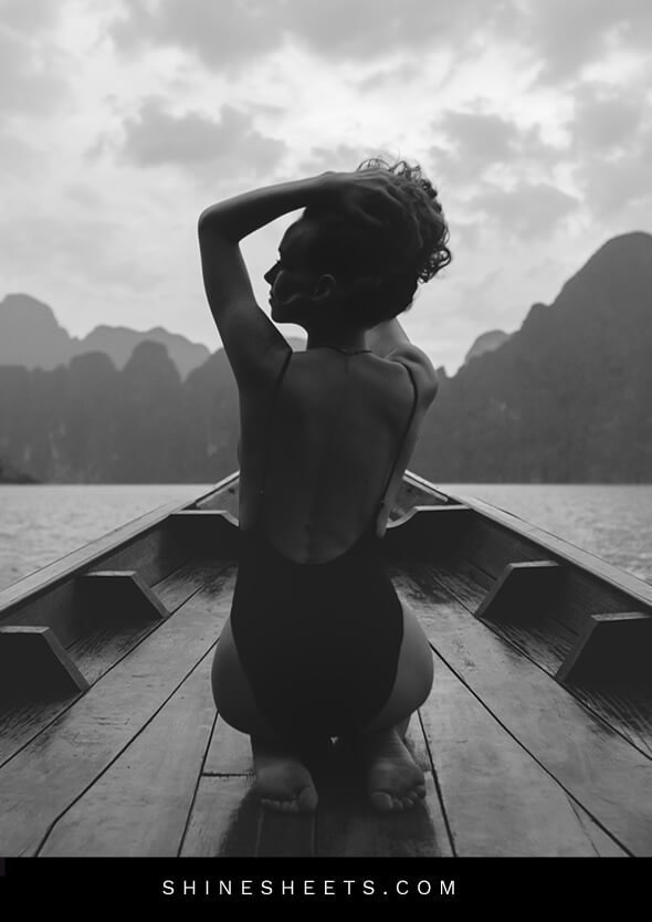 pretty free woman on a boat as an illustration of how to not care what people think