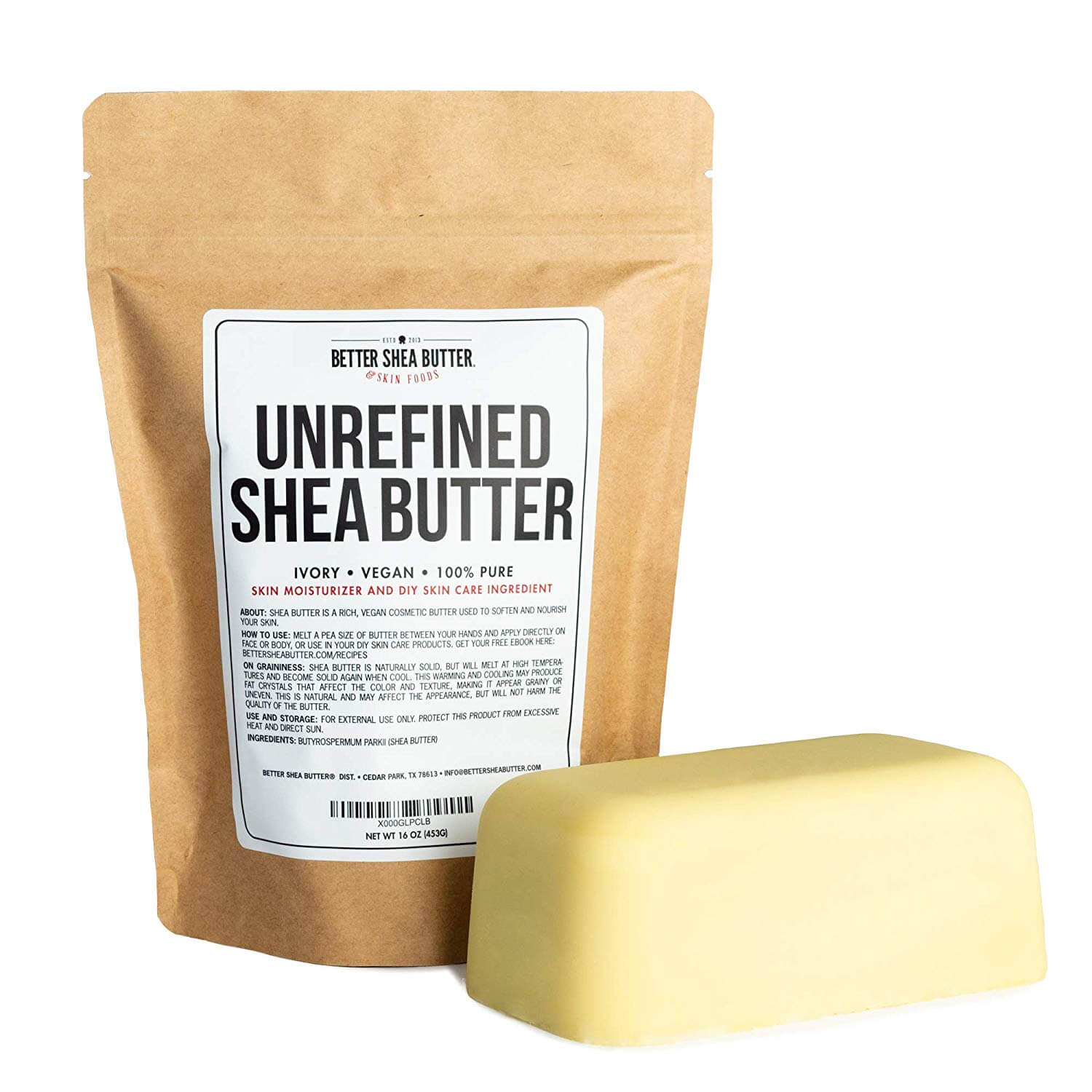 A bar of shea butter - a natural hard oil to make your hair grow faster when used regularly