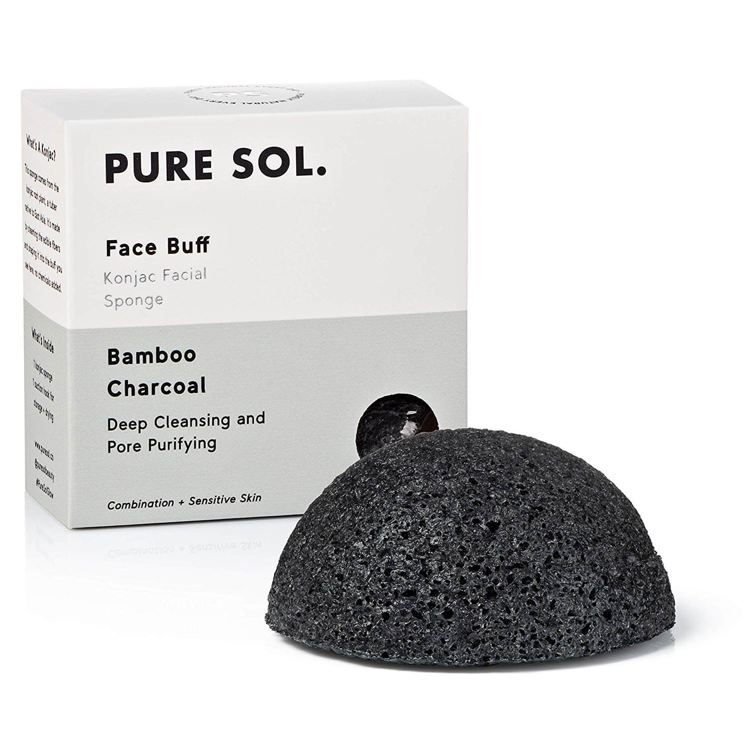bamboo chacoal konjac sponce as a tool to get glowing skin