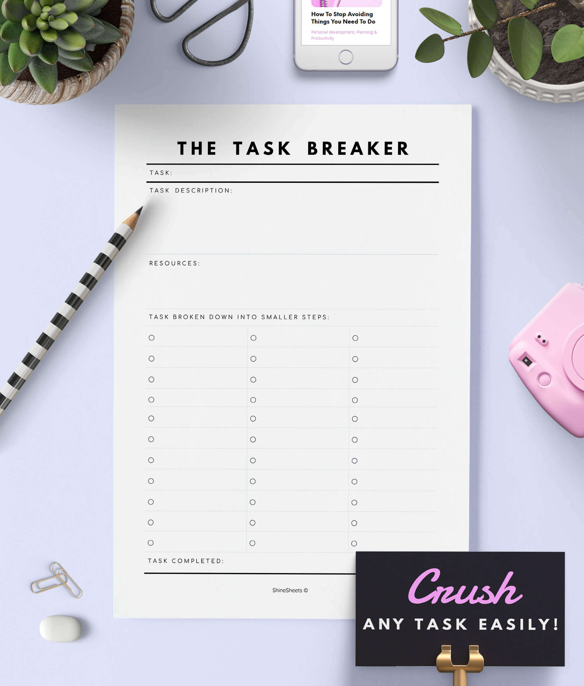 task printable in free project planner printable