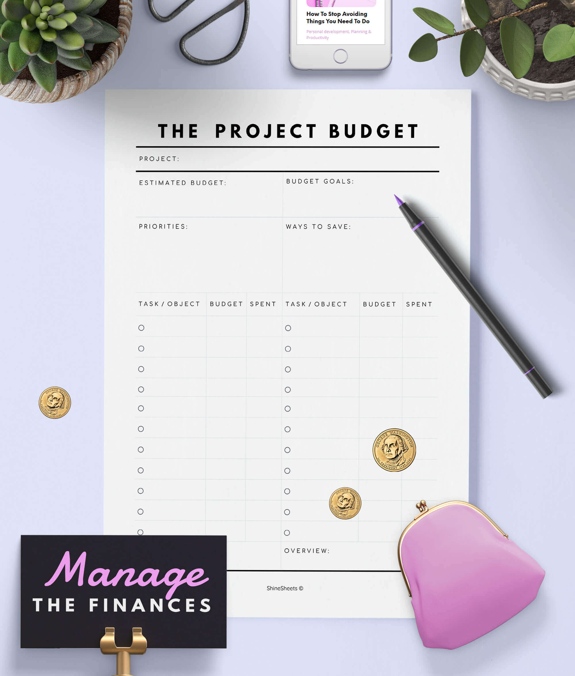 project budget page