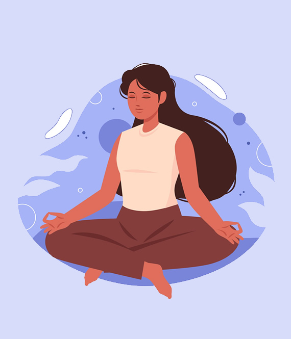 art drawing depicting calm woman who knows how to deal with annoying people