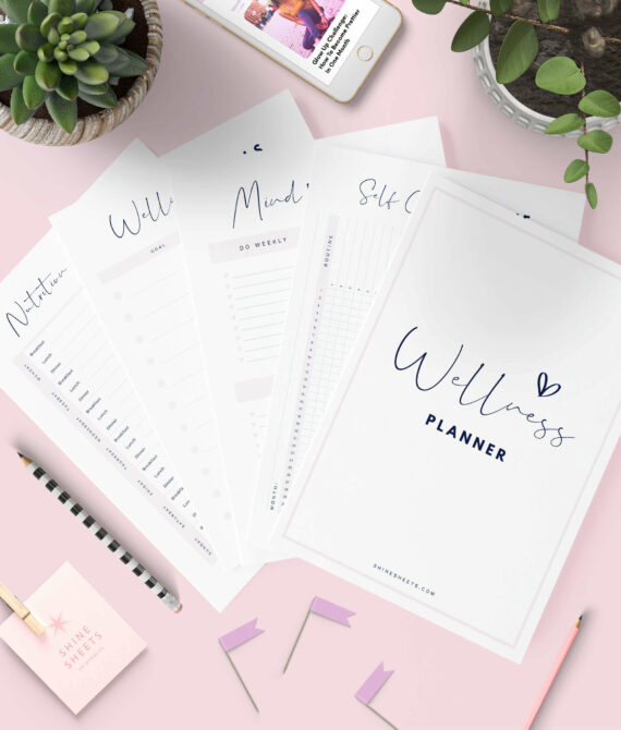 Wellness Planner Printable by shinesheets on table
