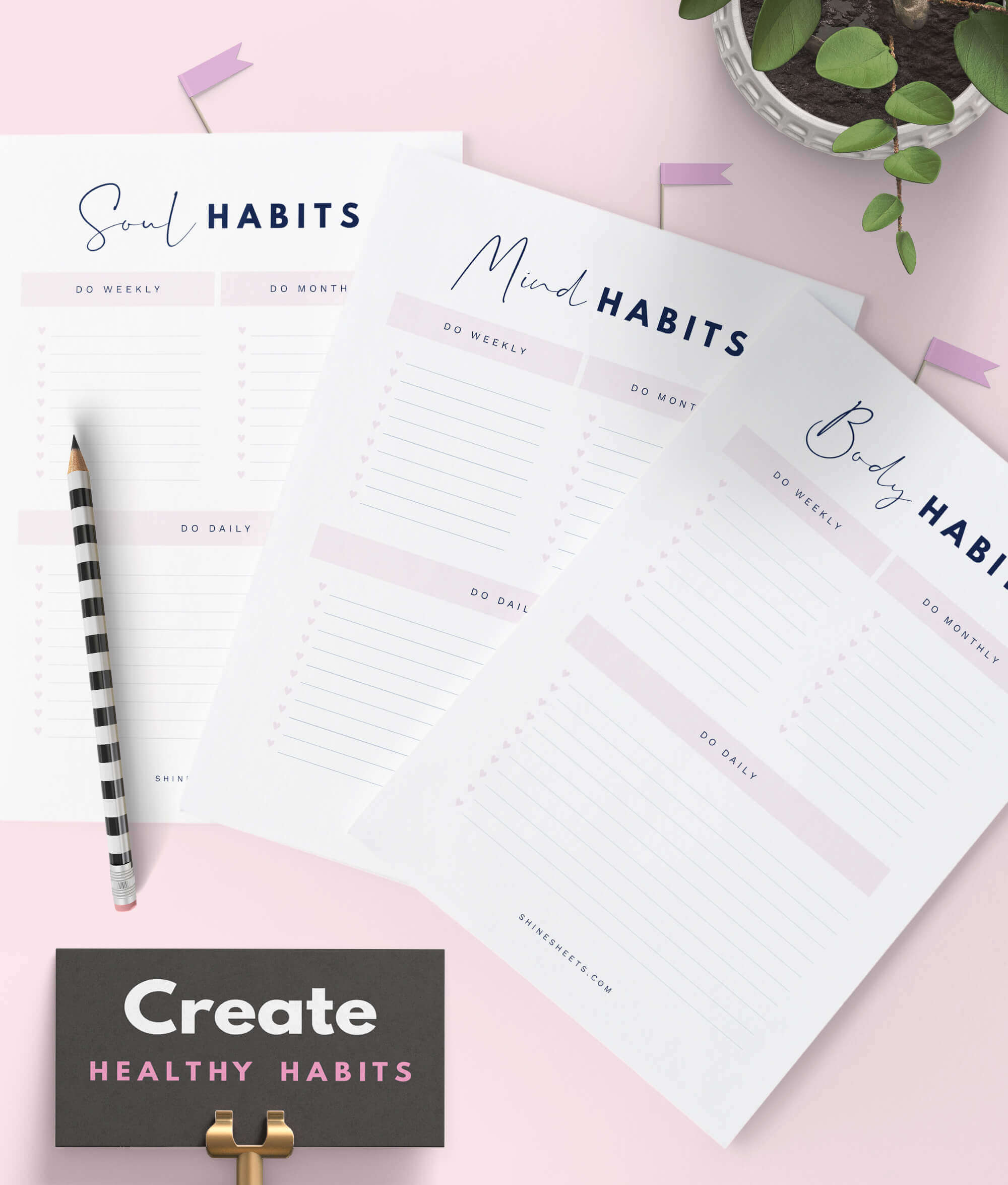 Wellness Planner Printable pages examples