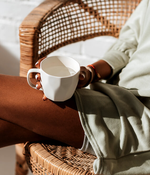 drinking coffee to get the motivation