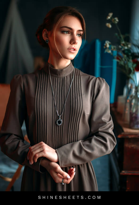 graceous woman in a high class lady room