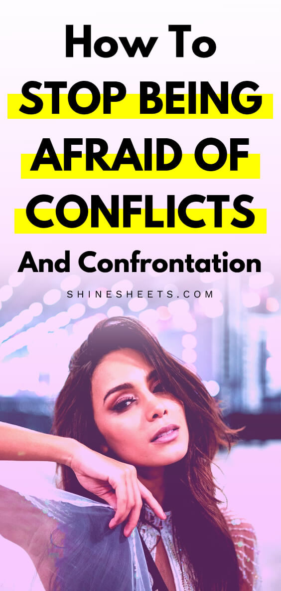 scared woman who has a fear of confrontation