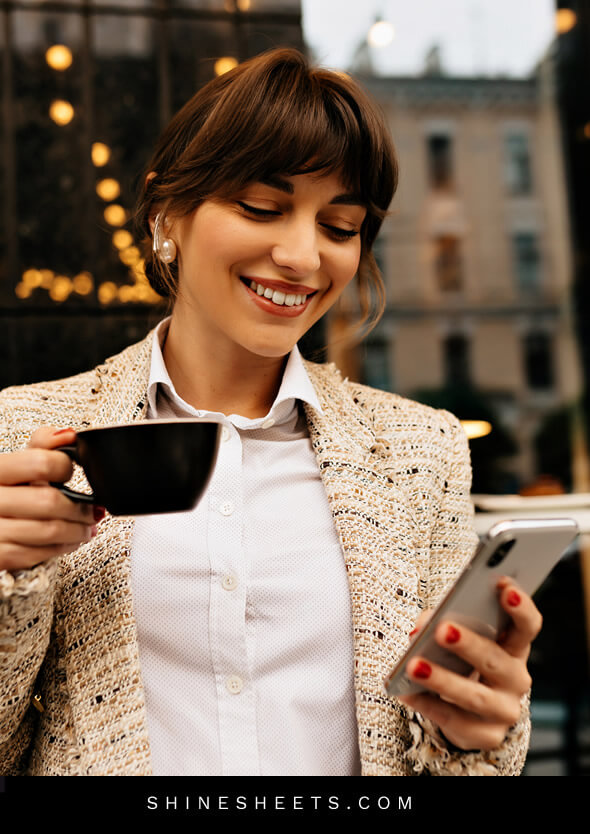 woman setting up phone shortcuts to make life easier