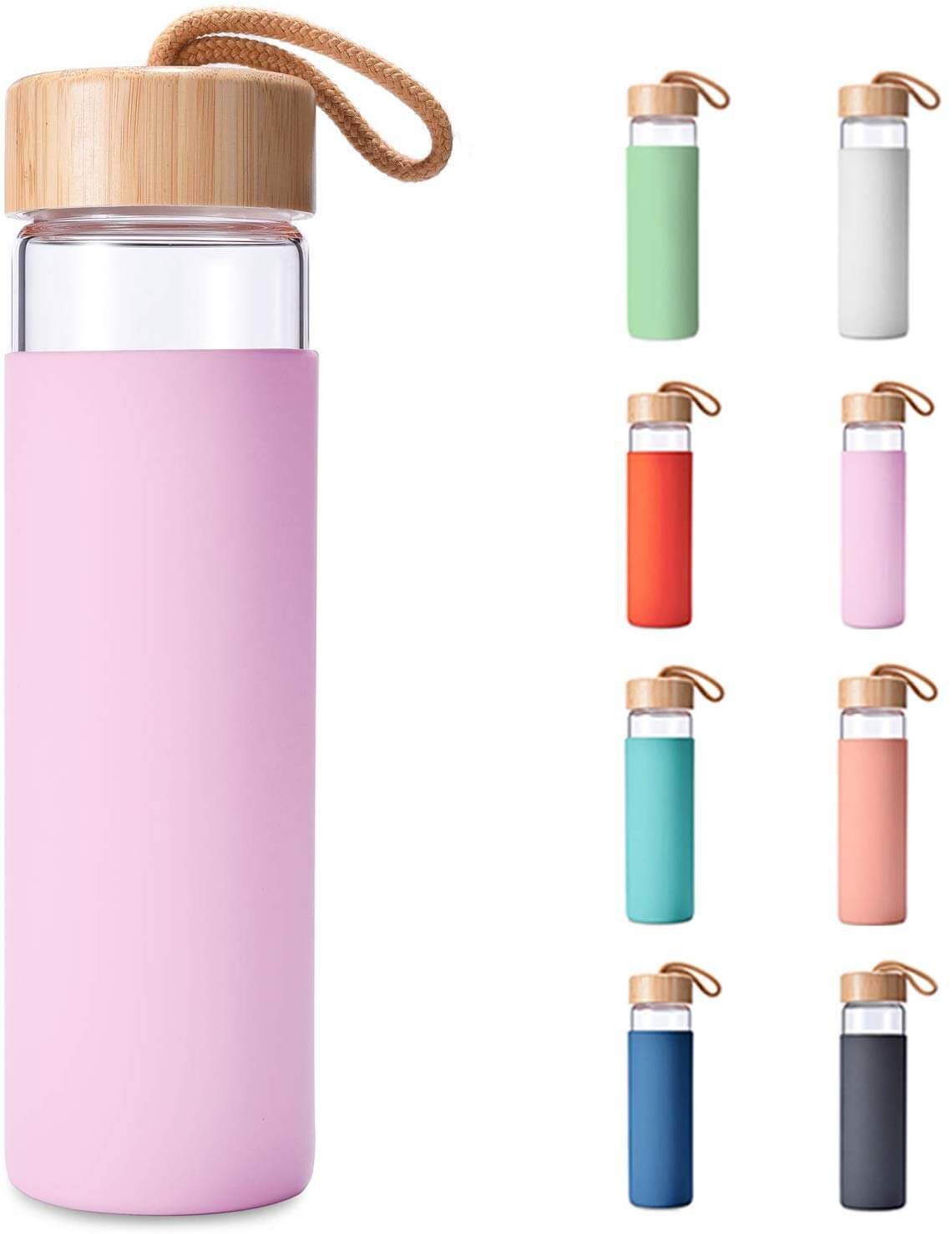 colorful water bottles