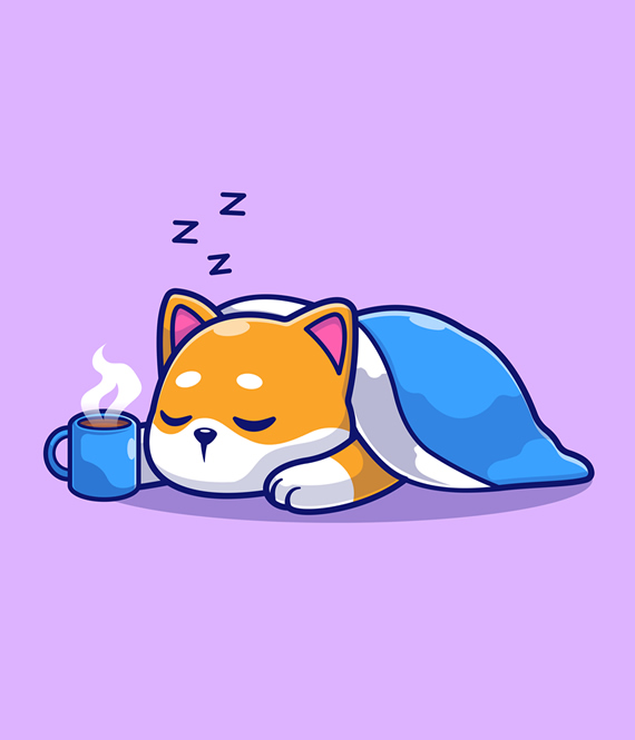 cute shiba inu can't sleep